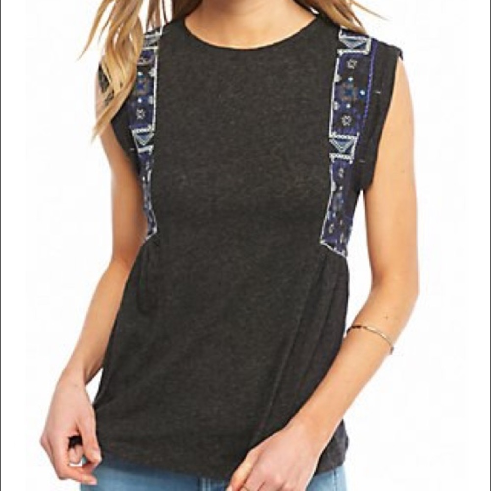 Free People Marcy embroidered tank